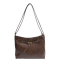 Espresso Brown Vintage Slouchy Hobo Shoulder Bag Belt Detail Women Boho Bag