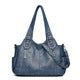 Large Soft Leather Shoulder Tote Bag Dual Zip Pockets Crossbody Women Daily