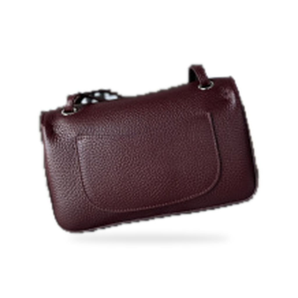 Chanel Burgundy Caviar Leather Mini Classic Flap Bag Silver CC Made in France
