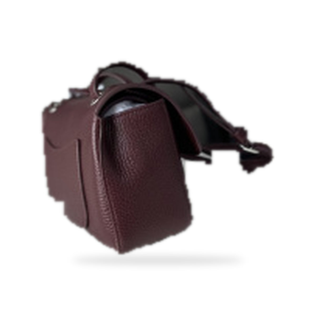 Chanel Burgundy Caviar Leather Mini Classic Flap Bag Silver CC Made in France