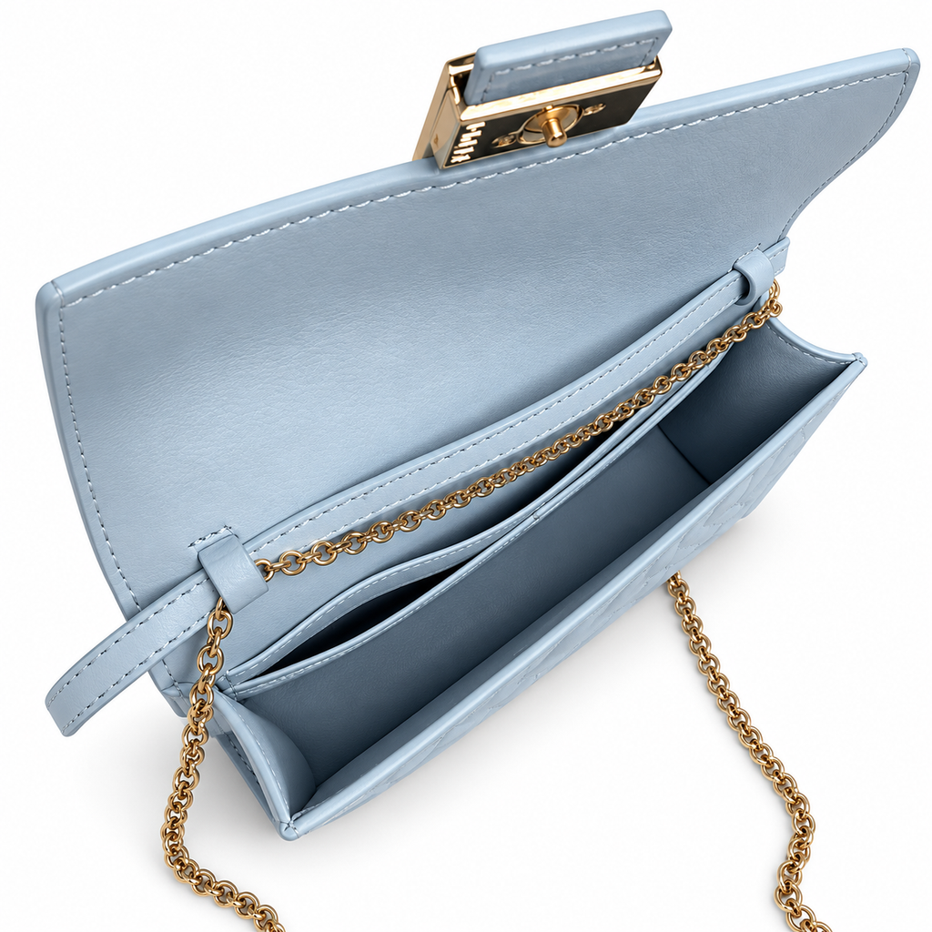 Fendi FF Slim Shoulder Bag – Jacquard Canvas & Leather Trim, Flap Closure, 21cm