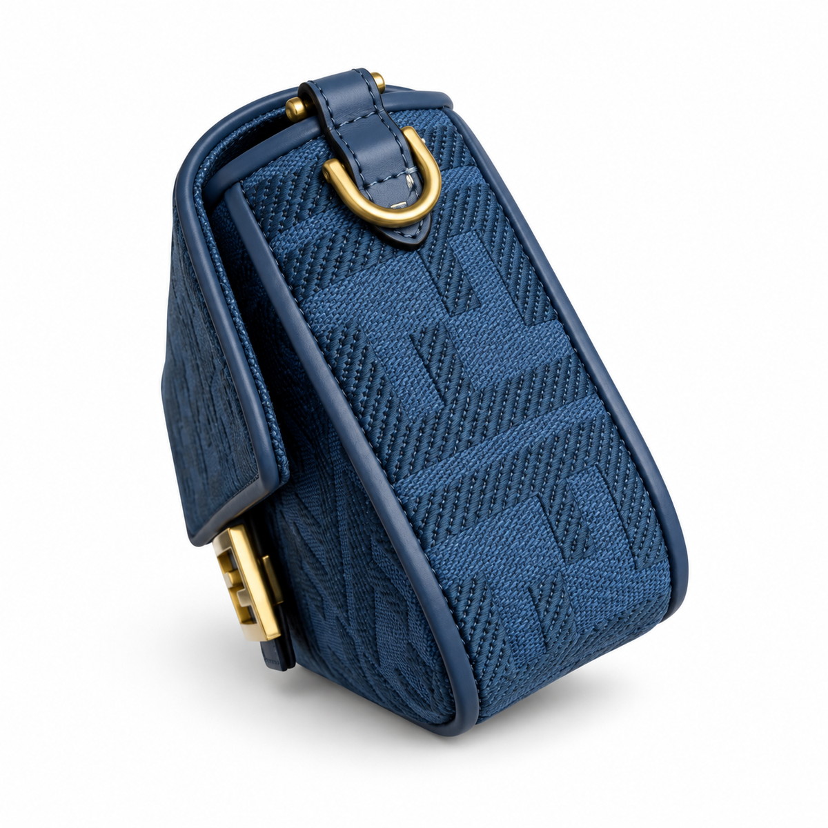 Fendi FF Shoulder Bag – Jacquard Canvas & Leather Trim, Flap Closure, 26cm