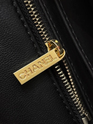 Chanel Black & Silver Sequin Quilted Classic Flap Shoulder Bag | Gold CC | 14×21×8cm